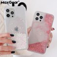 thumbnail image 2 of Love Heart Glitter Case For iphone 15 14 13 12 11 Pro Max X XR XS MAX 6S 6 7 8 Plus 5 SE 2 Liquid Quicksand Bling Sequins Cover Heart Purple For iPhone 7 - 8, 2 of 6