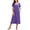VPurple, variant on PinkBeautiM Womens Nightgown Long Loungewear V Neck Lounge Dress Short Sleeve Sleepshirt Full Length Soft Sleepwear with Pockets