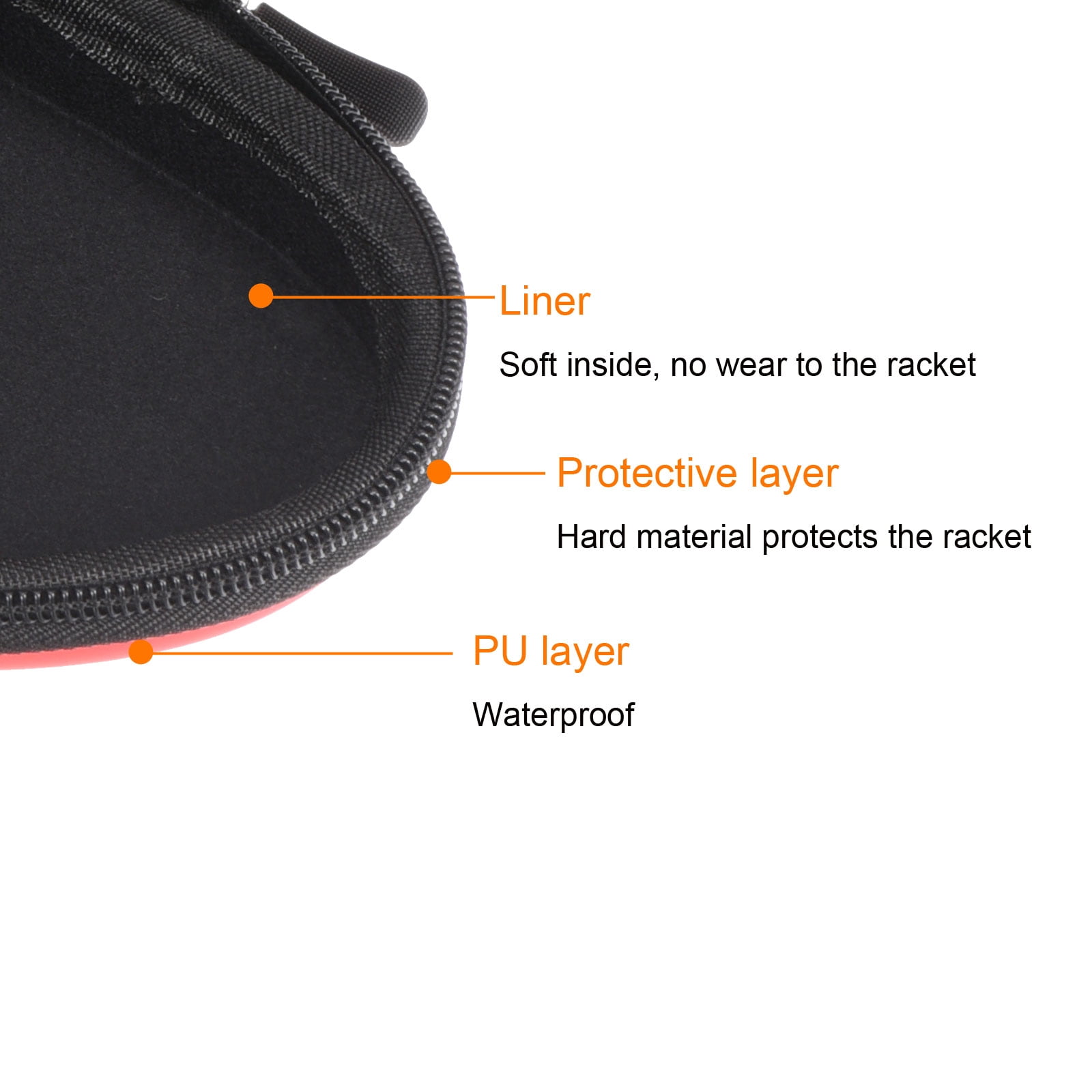 Uxcell Table Tennis Racket Case Ping Pong Paddle Case Hard Cover Container Bag Gourd Shape, Red