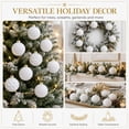 thumbnail image 6 of KuKeDi 12 Pack Christmas Ornaments Balls, 2.36 Inch Flocked Christmas Tree Decorations, 6 of 10