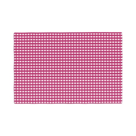 

Placemats Set of 4 / 6 Pink Gingham Placemats for Dining Table Indoor/Outdoors Heat Resistant Washable Placemats 18 x 12