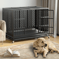 thumbnail image 5 of Waleaf 48/42/38 inch Indestructible Heavy Duty Dog Crate, High Anxiety Extra Large Dog Cage for Large Dogs with Wheels and Removable Tray, 5 of 8
