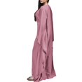 thumbnail image 3 of Vestido Islámico Elegante de Color Liso con Mangas Murciélago para Mujer. Rosa M, 3 of 7
