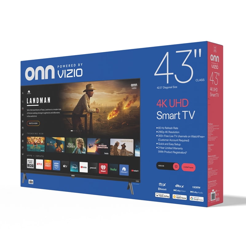 onn 43" Class 4K UHD Powered by VIZIO Smart Television, 43S4V1 gallery view