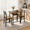 Brown, variant on Lacoo 3 Piece Dining Table Set for 2, Small Kitchen Table and 2 Chairs, Space Saving Dining Room Table Set for Apartment, Breakfast Nook, Gray