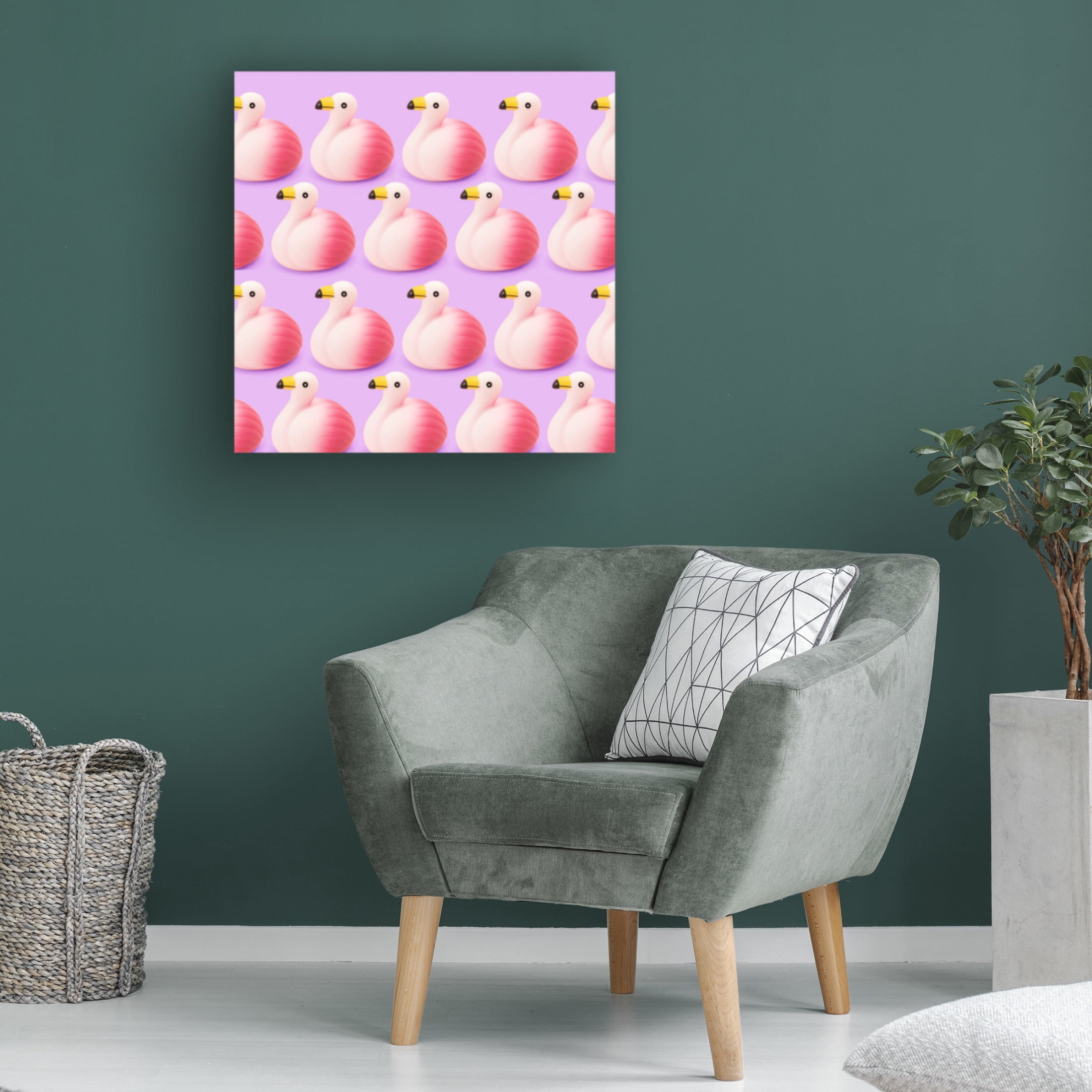 Canvas Wall Art - Julia Ramiro 'Flamencos.' Wall Art for Living Room, Bedroom, or Office Décor by Trademark Fine Art - 18 x 18 Inches