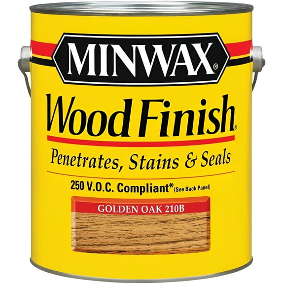 Minwax 710710000 Wood Finish - Penetrates, Stains & Seals, 250 VOC, gallon, Golden Oak