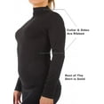 thumbnail image 6 of Women Long Sleeve Mock Neck Shirt Seamless Stretch Turtleneck Top Slim Fitted M-XL Plus Size, 6 of 6
