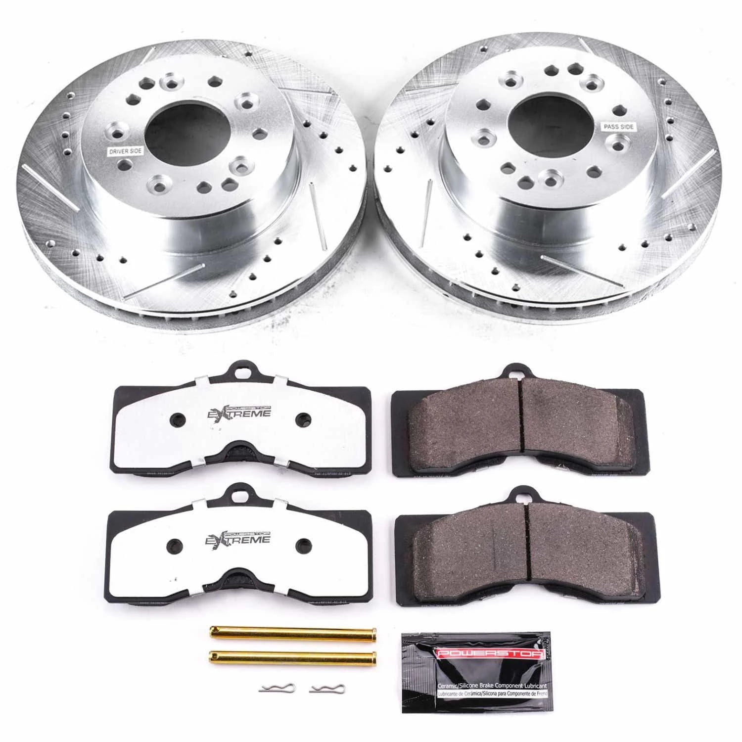 PowerStop Front and Rear Z26 Street Warrior Carbon-Fiber Ceramic Brake Pad and Drilled and Slotted Rotor Kit Fits: CHEVROLET Select Models K2769-26