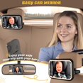thumbnail image 4 of Fosucwin Baby Car Mirror with Light, 11 RGB Light Modes, 360&Acirc;&deg; Rotation, Wide Angle, Remote Control, Shatterproof, Hook Clamp Des, 4 of 9