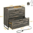 thumbnail image 3 of Conate 2 Drawer Farmhouse File Cabinet, Lateral Filing Cabinet with Charging Station for Home Office, Letter / Legal / A4 Size Hanging Files, 3 of 7