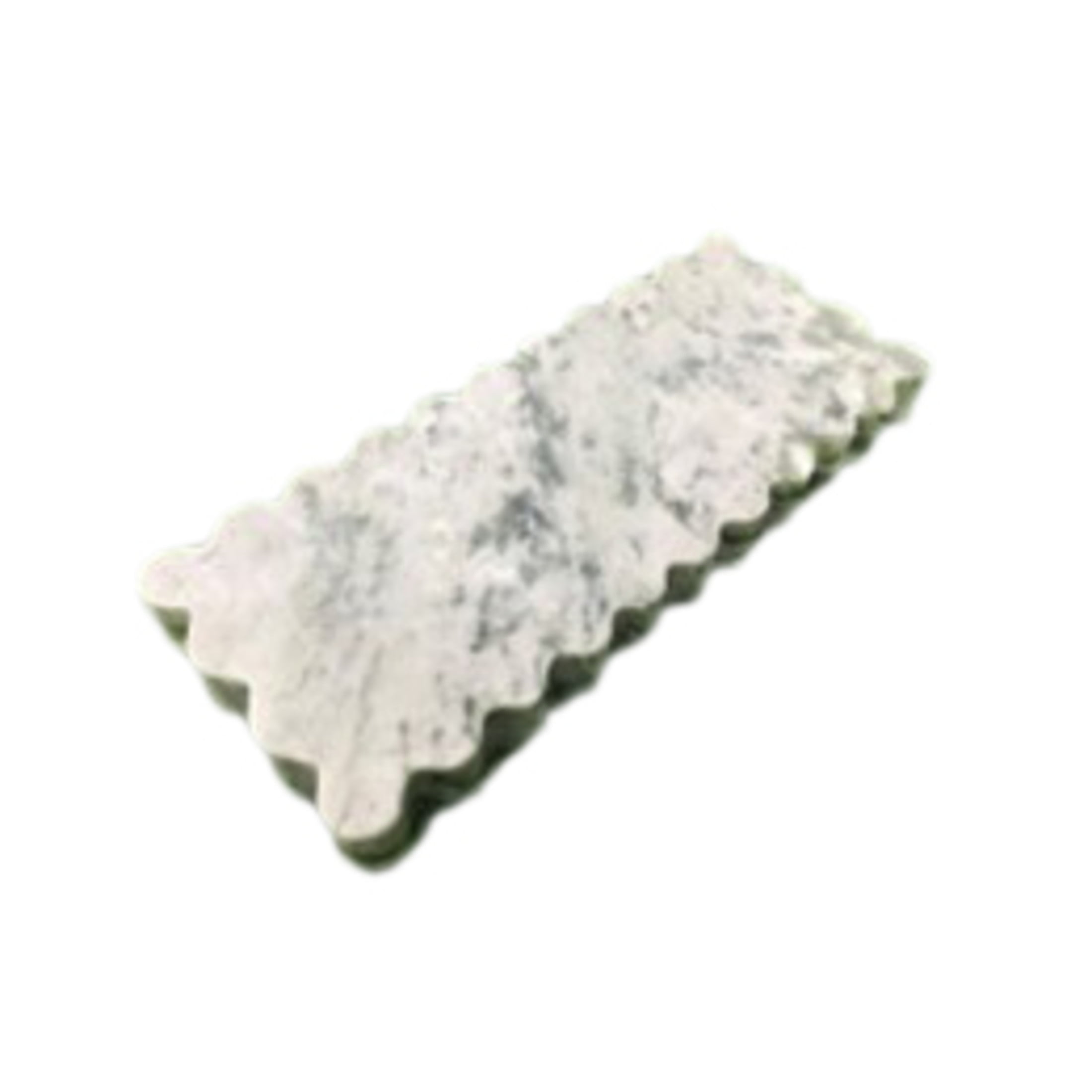 DecMode 12" x 5" Green Marble  Tray with Gray Swirl Pattern and Wavy Edges, 1-Piece