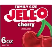 Jell-O Cherry Artificially Flavored Gelatin Dessert Mix, Family Size, 6 oz Box