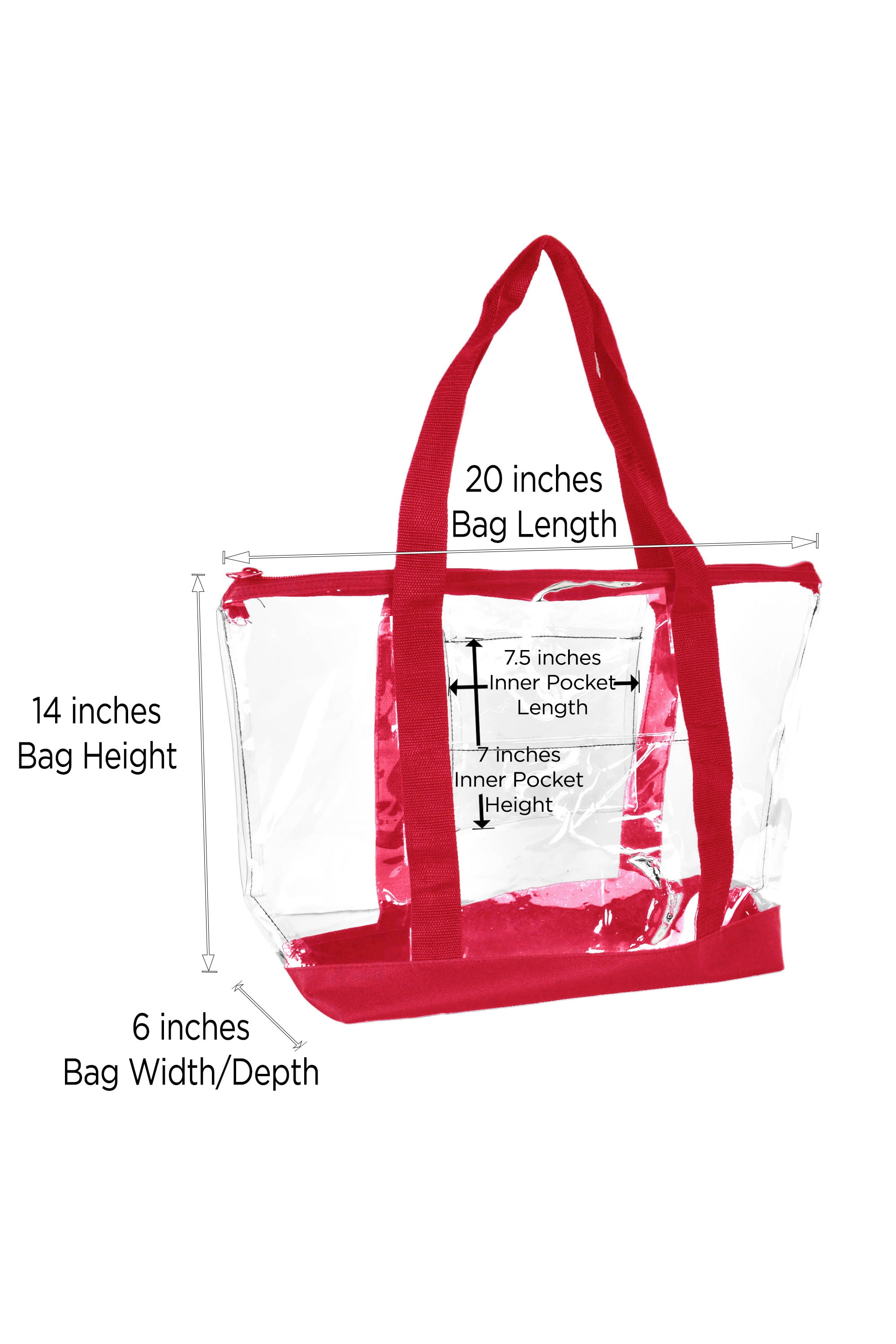 Clear tote bags with pockets hotsell