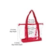 thumbnail image 5 of DALIX Women's PVC Transparent Tote Handbag, Red/Clear, 5 of 8