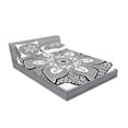 thumbnail image 2 of Ambesonne Ethnic Fitted Sheet & Pillow Sham Set, Mandala Design Leaves Dots, Full, Black and White, 2 of 2