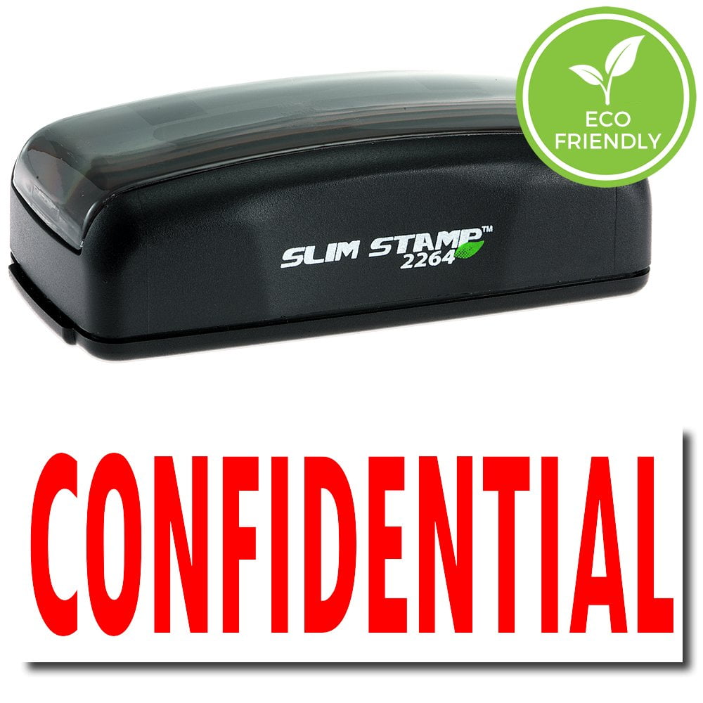 Large PreInked Confidential Stamp with Blue Ink