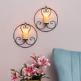 thumbnail image 4 of Candelabro de pared Suyoo Juego de 2 Candelabros decorativos de metal negro, 4 of 5