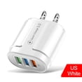 thumbnail image 2 of Enchufe de EE. UU. Cargador USB de 3 puertos QC3.0 Adaptador de carga rápida para teléfono de pared (Blanco) Ehuebsd Para estrenar, 2 of 6
