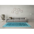 thumbnail image 3 of Ahgly Company Indoor Rectangle Oriental Light Blue Traditional Area Rugs, 5' x 7', 3 of 4