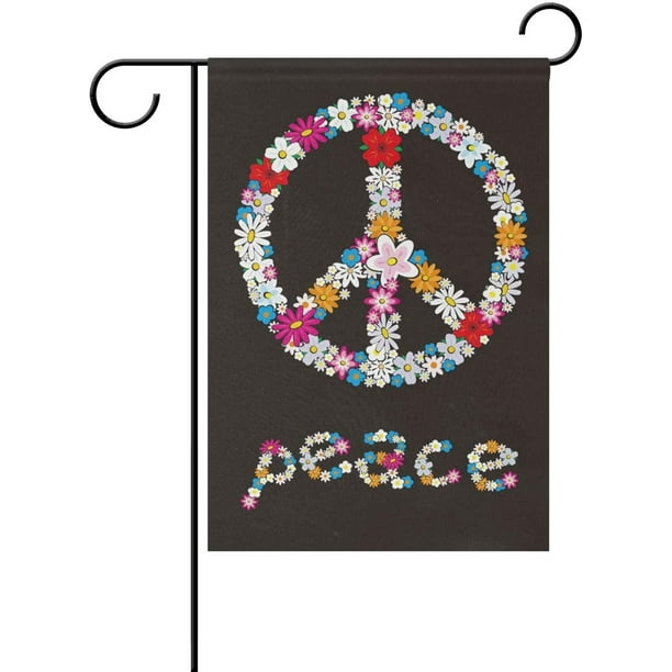 Flower Peace Garden Flags, Vertical Double Sided Farmhouse Welcome Yard  Outdoor Flags, Small Mini Outdoor Yard Flag 28 x 40Inch 