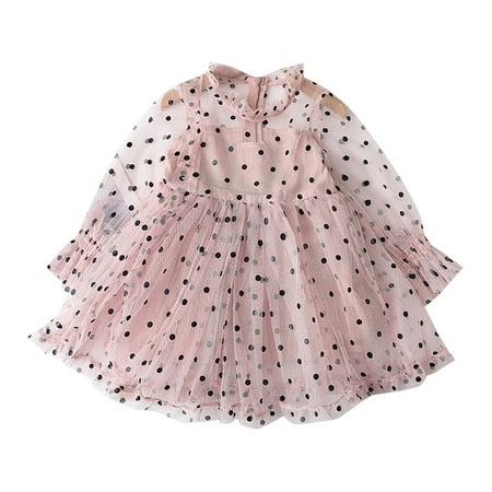 

Baby Girls Bodysuits Summer Girl S Wooden Ear Edge Collar Wave Dot Bow Long Sleeve Mesh Skirt For 18-24 Months