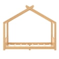thumbnail image 5 of Leumius Twin Size House Shape Bed,Montessori House Bed Solid Wood Floor Bed for Kids,No Box Spring Needed,Natural, 5 of 12