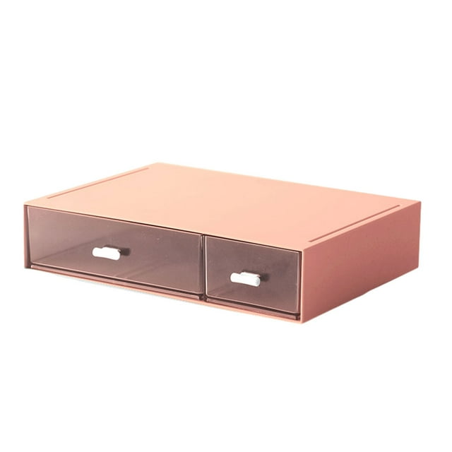 Baohd Practical Desk Organizer - Essentials Neat And Tidy Widely Convenient Desktop Storage Organizer pink 2 drawer 1Set