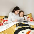 thumbnail image 4 of Feelyou Cartoon Cute Snowman Twin Bedding Sets 7-Piece, Gold Sequin Print Bedding Comforter Set, Merry Christmas Reversible Sheet Sets, Lightweight Room Decor, 4 of 7