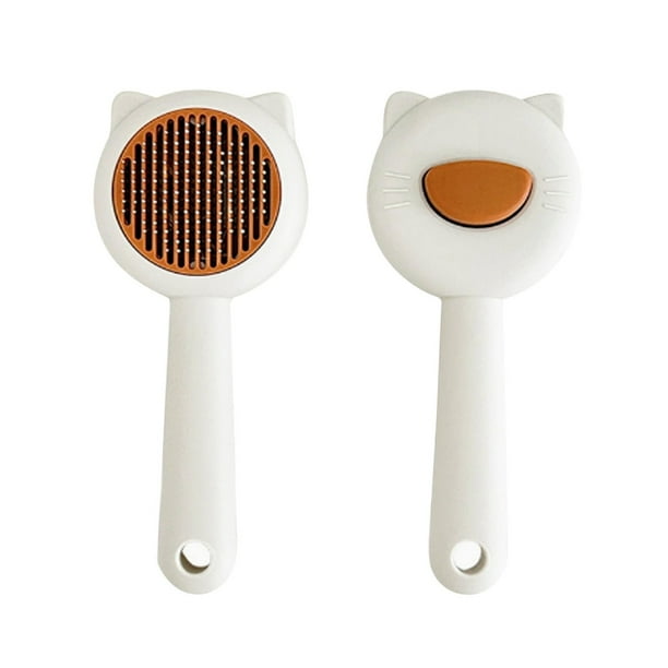 Peine para mascotas Peine de acero inoxidable para gatos Cepillo de masaje flotante Cepillo para perros con eliminación de pelo con un solo clic Cepillo flotante para gatos Peine de peluquería ...