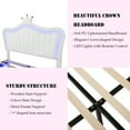 thumbnail image 6 of Bellemave Full Size Upholstered Bed with Crown Headboard and LED Lights PU Leather Upholstered Princess Bed for Girl, Adult Platform Bed Frame with Metal Rods and Legs, White, 6 of 11