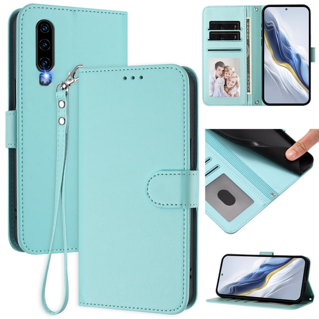 Funda Cartera GANGXUN para Huawei P30 – Cierre Magnético, Protección RFID, Correa Desmontable, Compatible con Carga Inalámbrica