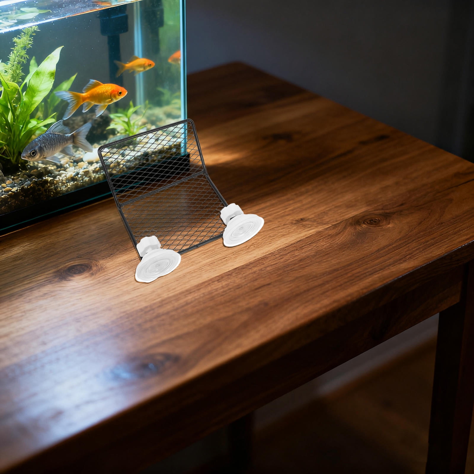 Milisten Durable Metal Hanging Turtle Dock for Aquarium with Adjustable Height and Suction Cups