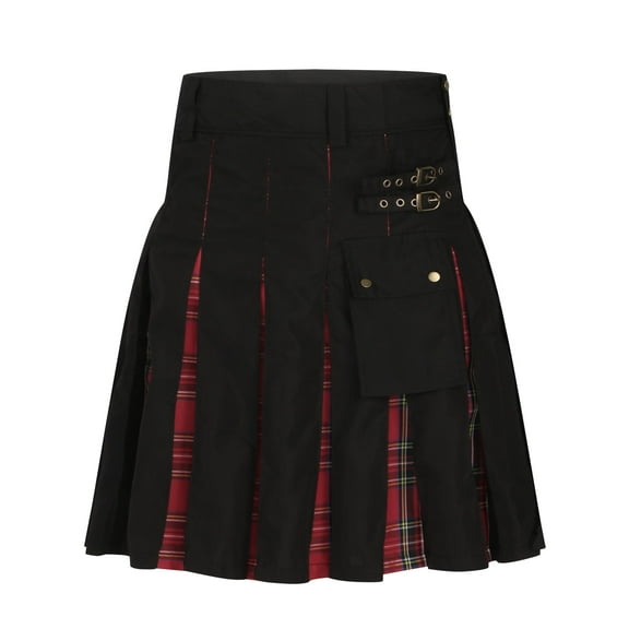 Mens Kilt Scottish Tartan Kilt Big & Tall Plaid Print Highland Casual Kilt for Men Pantalones Cortos Cargo Para Hombre