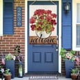 thumbnail image 4 of Welcome Spring Geranium Decorative House Flag Red Floral Flowers Green Leaves Yard Outside Decorations 4th of July Summer Farmhouse Outdoor Large Home Decor Double Sided 28x40 Inch, 4 of 6