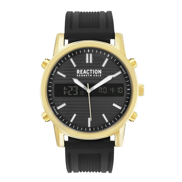 Cole Reaction Cole Reaction Men's Goldtone Case Black