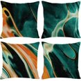 thumbnail image 1 of Waterproof Cushion Covers Set of 4, Decorative Throw Pillow Cover, Water Resistant Scatter Pillowcase 45X45cm for Garden Living Room Sofa Blench (Wave, 1 of 4