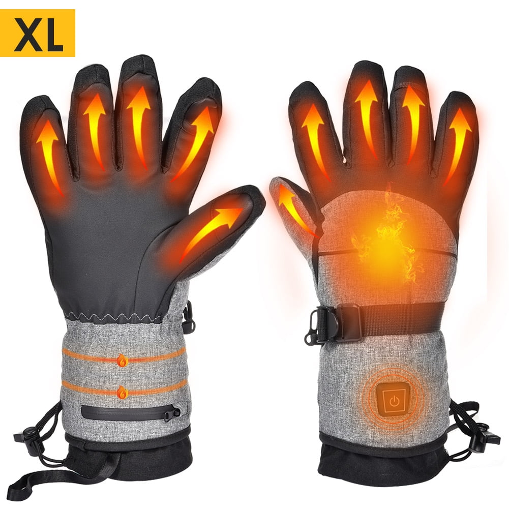 Ski Gloves Rechargeable 7.4V 2500mAh Heated Gloves for Men & Women Winter Snow Gloves Loiion Heated Gloves Electric Battery Workout Gloves for Outdoor Work 