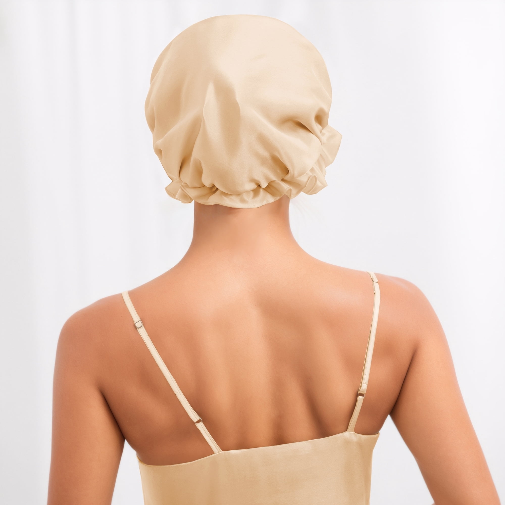 SusanSilk Premium Mulberry Silk Shower Cap with Breathable Hair Protection, Adjustable Elastic