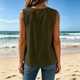 thumbnail image 6 of Noric Women's Cotton Linen Sleeveless Crew Neck Tank Top Solid Color Double Pockets Casual Loose Fit Summer Blouse for Daily Wear, 6 of 9