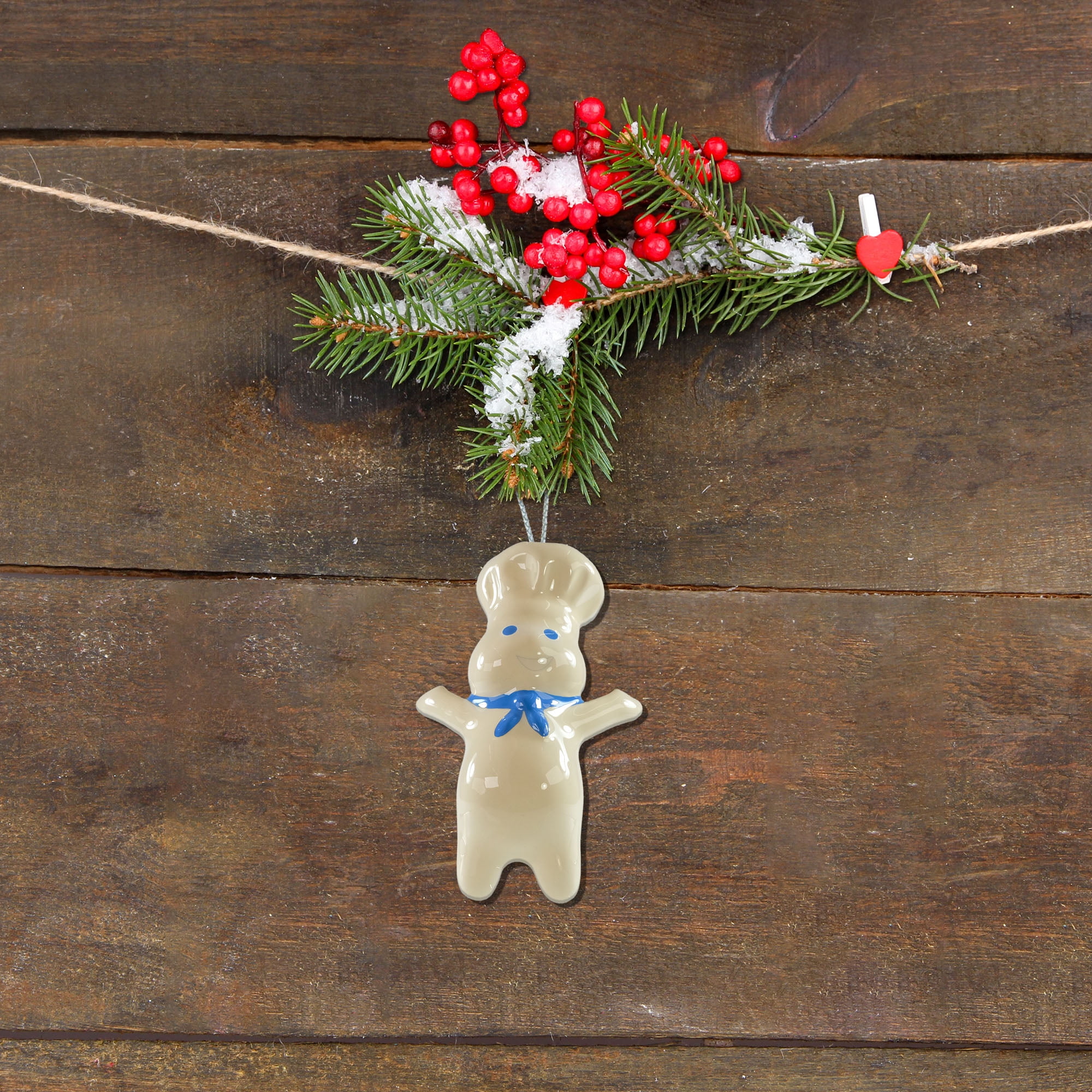 ha　pillsbury doughboy オーナメント　3点 Pillsbury Dough Boy Decoupage Holiday Ornament, White, Plastic, By