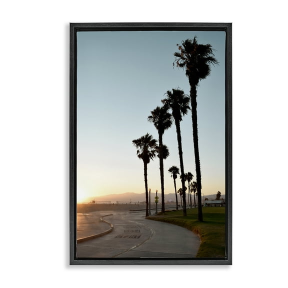 Stupell Industries Clear Day Palm Trees Landscape & Nature Photography Black Floater Framed Canvas Art Print Wall Art, 17 x 25