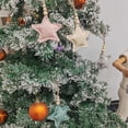 thumbnail image 3 of Venta al por mayor de adornos de Navidad de terciopelo de Feliz Navidad con estrellas de presión de borde colgante de árbol casero, 3 of 3