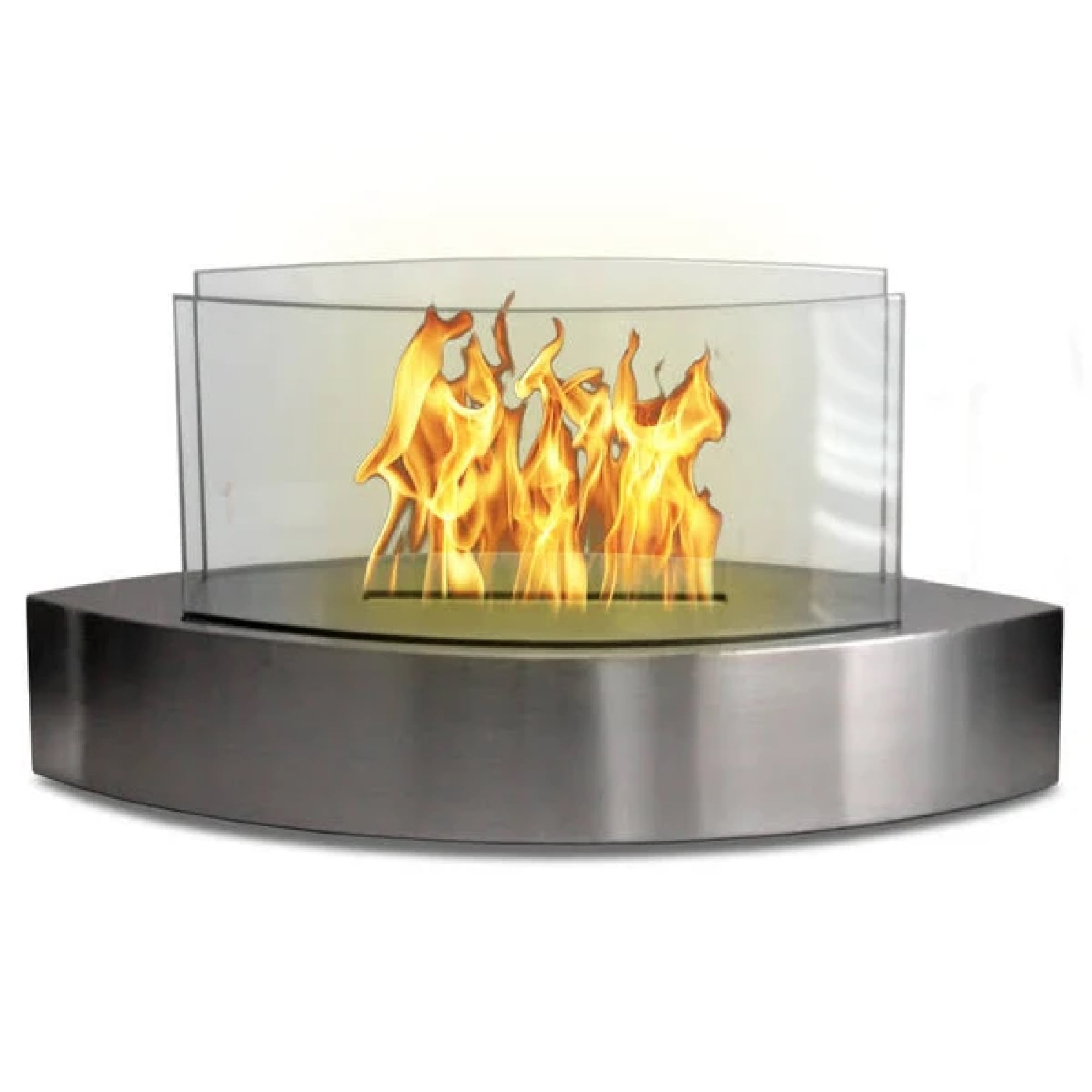 19" Silver Indoor Curved Tabletop Anywhere Fireplace