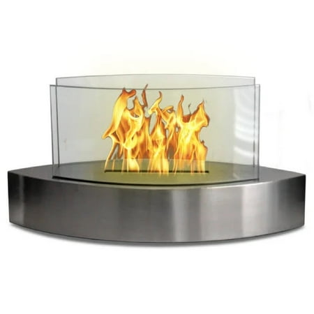 19 Silver Indoor Curved Tabletop Anywhere Fireplace