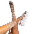 thumbnail image 2 of Vedolay Heeled Sandals Sandals Women Wedges Platform Summer 2023 Women's Beach Casual Sandals,White 6.5, 2 of 5