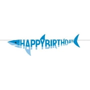 Access 350503 16 x 13.25 in. Shark Party Shaped Banner with Ribbon, Blue