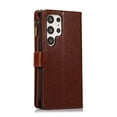 thumbnail image 6 of Nalacover Case for Samsung Galaxy S23 Ultra Zipper Wallet Case, 9 Card Slots Holder Premium PU Leather Wrist Strap Handbag Flip Cover with Kickstand Magnetic Clasp Soft TPU Anti-Drop Case,Brown, 6 of 6