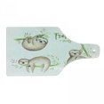thumbnail image 1 of Sloth Cutting Board, in Tropical Nature Theme Exotic Palm Tree Leaves Aloha, Decorative Tempered Glass Cutting and Serving Board, Wine Bottle Shape, Pale Brown Green, by Ambesonne, 1 of 1