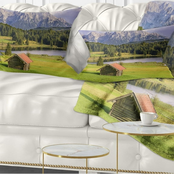 Designart Bavaria with Mountains and Lake - Landscape Printed Throw Pillow - 12x20